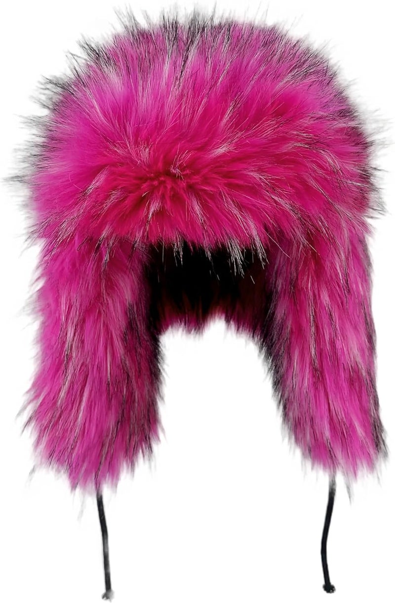 YFJNV Y2K Faux Fur Russian Hat, Soft, Warm Winter Trapper Hat with Earmuffs for Men and Women - Image 2